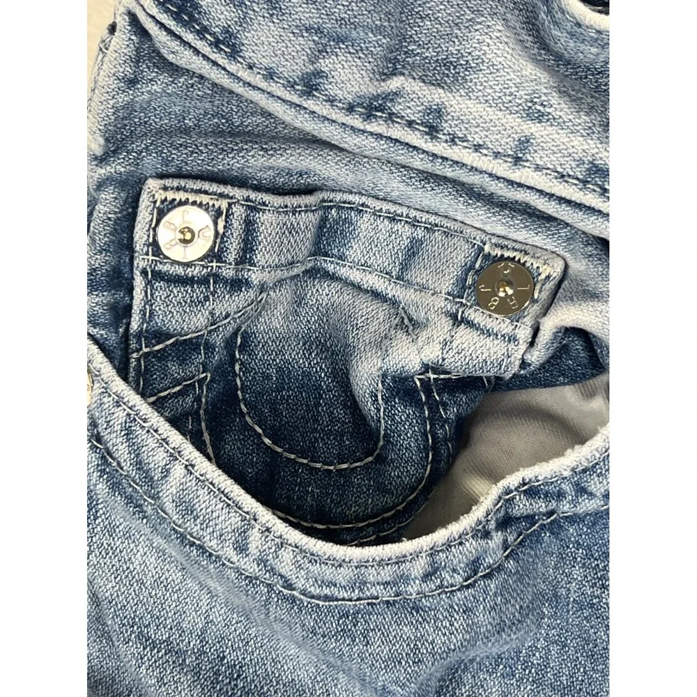 True Religion Mens Straight Leg Blue Denim Jeans Medium Wash Size 32